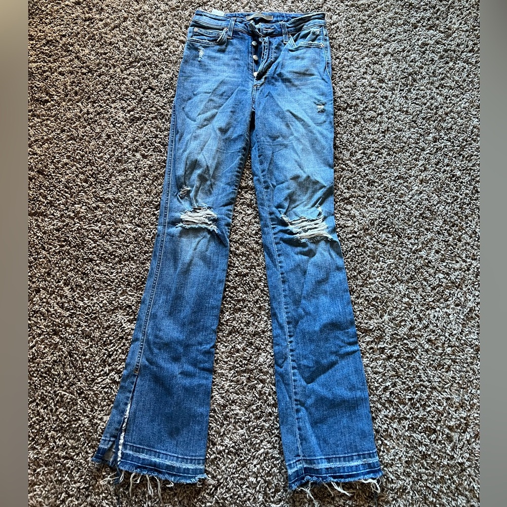 Joe's Jeans Distressed Blue Flare Jeans